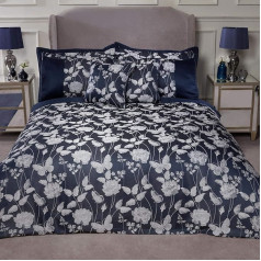 Emma Barclay Butterfly Meadow Super King Size 100% Polyester Navy Duvet