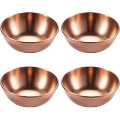 UPKOCH Mini Dip Bowls Metal Stainless Steel Bowls Round Serving Bowls Sauce Bowls Spice Bowl Snack Bowl Fruit Container for Soy Sauce Dip Rose Gold Pack of 4