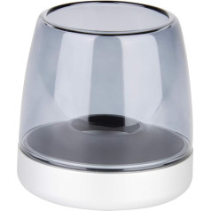 Kooduu Glow 10 Glass Candle Holders - Luxury Danish Design, Height 9 cm, Frosted Silver