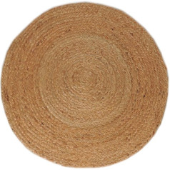 Atout Ciel Natural Jute Round Rug Beige Diameter 80cm