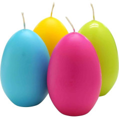 High-quality egg candles/Easter egg candles, colourful mix, egg candles, Easter decoration (colour mix (6), height: 12 cm (4 pieces)