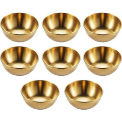 Cabilock Set of 8 Dipping Bowls Stainless Steel Spice Bowl Sauce Bowl Golden Small Serving Bowls Sushi Soy Salad Sauces Soy Sauce Ketchup Spice Dessert Snacks Bowl Dip Bowl