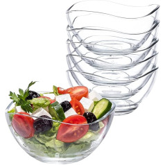 spar-home Dessert Glasses Set of 6 Cereal Bowls Glass 310 ml Glass Bowl Snack Bowl Cereal Bowl Salad Bowl Dessert Bowls Serving Bowls Ice Bowls Glass Bowl Glasses for Dessert (6)