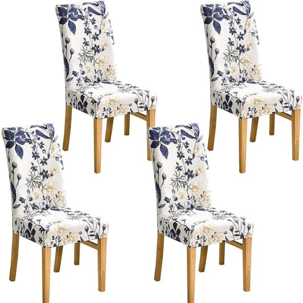 TEERFU Spandex Chair Covers for Dining Room Chairs, Removable Washable Stretch Chair Protectors Chair Protector Cover for Banquet, Hotel and Wedding Ceremony, 4 Pieces
