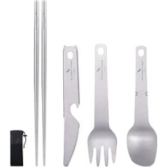 Boundless Voyage Titanium Cutlery Outdoor Cutlery Set for Knife, Fork, Spoon, Chopsticks, Travel Picnic Tableware, Foldable Camping Set
