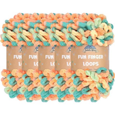 JubileeYarn Fun Finger Loops Yarn - Polyester Jumbo Loop Yarn - 100g/Ball - Egg - 5 Balls