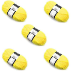 5 x 100g Bals Cygnet Yellow Double Knitting Wool - Bright Yellow