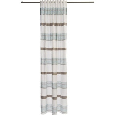 Homing Semi-Transparent Curtain Horizontal Striped Petrol (Pack of 1) 245 x 140 cm (H x W)