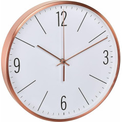 TFA Dostmann 60.3534.51 Radio-Controlled Wall Clock with Copper Metal Frame and Sweep Movement (Copper with Battery)