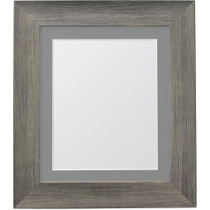 FRAMES BY POST Hygge Picture Photo Frame, Wolf Grey with Dark Grey Mount, 40 x 40 cm Image Size 12 x 12 Inches