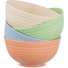 Chuboir Cereal Bowls, Set of 4, Unbreakable Breakfast Bowls, Large Capacity 24 Ounce Salad Bowls, Plastic, Lightweight, Fruit Snack, Camping, Microwave and Dishwasher Safe