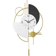 Homary Modern Decorative Large Wall Clocks for Living Room 3D Wall Clock Gold Pendulum Geometric Mute Metal Digital Home Clock 41.5cm