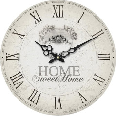 Premier Housewares Sweet Home Wanduhr, MDF, Sahne, 4x34x34