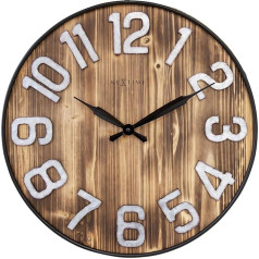 NeXtime 3277BR Wooden Wall Clock, Brown, 50 cm