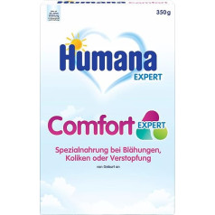 Humana Comfort Expert, bei Blähungen, Verstopfung und Drei-Monats-Koliken, Spezialnahrung bei Verdauungsproblemen, mit aufgespaltenem Eiweiß, von Geburt an, 350 g