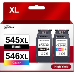 PG 545 CL 546 XL PG-545XL CL-546XL Multipack Replacement for Canon Printer Cartridge 545 546 XL for Pixma MX495 TR4550 TR4551 MG2550s MG2555s TS3150 TS3151 TS3350 MG30 MG30 50 50 MG051 MG2950 (1 Black