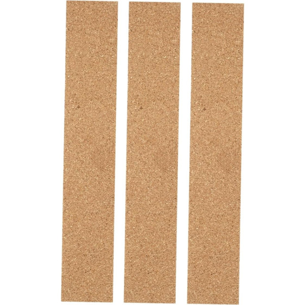 Parliky Pack of 3 Self-Adhesive Cork Strips Bulletin Strips Cork Strips for Office Cork Strips for Wall Decoration Cork Strips for Bar Decoration Natural Frameless Cork Strips
