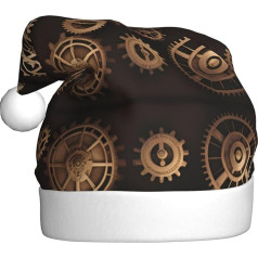 WHJSHOP Weihnachtsmütze für Erwachsene für Feiertage, Partys und Kostümveranstaltungen, Steampunk, mechanische Zahnräder, bedruckt