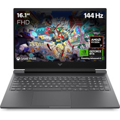 HP Victus Gaming Laptop, 16.1 Inch FHD 144Hz Display, AMD Ryzen 7 8840H, 16GB DDR5 RAM, 1TB SSD, NVIDIA GeForce RTX 4070 (8GB), QWERTZ, Windows 11, Mica Silver
