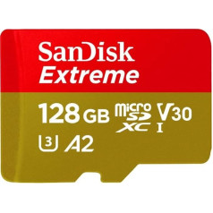SanDisk Extreme microSD UHS I Card 128GB for 4K Video on Smartphones, Action Cams & Drones 190MB/s Read, 90MB/s Write
