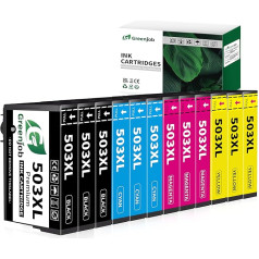 Greenjob 503XL Cartridges for Epson 503 Multipack Compatible with Epson Expression Home XP-5200 XP-5205 XP5200 XP5205, Workforce WF-2960 WF-2965 WF2960 WF2965 WF-2960DWF WF-2965DWF (Pack of 12)