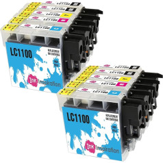 INK INSPIRATION® Replacement for Brother LC1100 Ink Cartridges 10 Pack Compatible with Brother DCP-145C 165C 195C 197C 375CW 385C 395CN 585CW 6690CW MFC-250C 290C 490CW 5490CN 5890CN 5895CW 6490CW