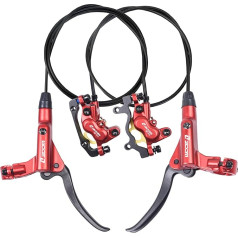 ThinkTop Bike Hydraulic Disc Brake with 4 Pistons Mountain Bike Oil Pressure 4 Piston Bicycle Brake Caliper Left (Front) 800/Right (Rear) 1400mm