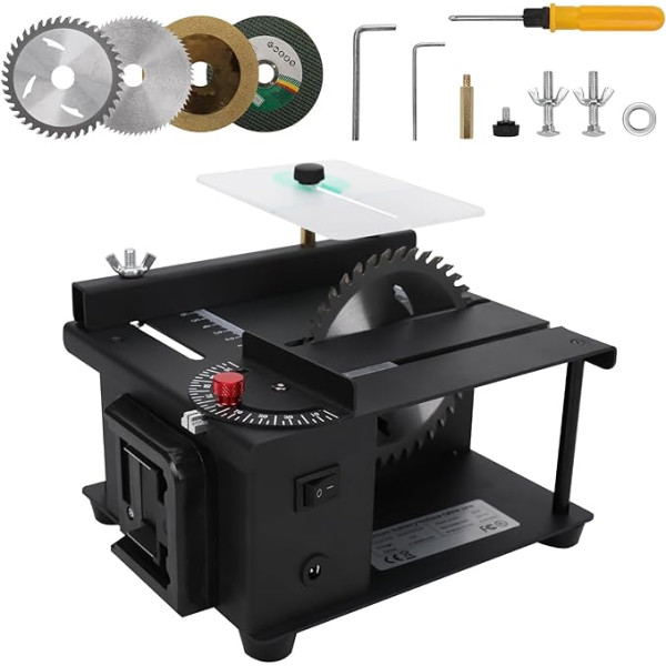 Cordless Table Saw Compatible with Makita 18 V Battery, 200 W, 1500 RPM, Saw Blade Diameter: 110 mm, Cutting Height 70 mm, 0-45° Bevel Cut, Ideal for Cutting Wood and DIY Woodworking Projects (without