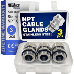 New Age America® NPT KableLock™ Stainless Steel Cable Glands 1/2