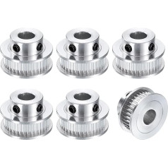 sourcing map GT-2 36T Belt Pulley Synchronous Wheel 8mm Bore Aluminum Timing Belt 36T Fits Width 6mm Timing Belt for 3D Printer CNC Machines 6 Pack