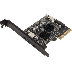 PCIe to USB 3.2 Expansion Card, PCI Express Expansion Card PCIe to USB3.2 GEN2 Card, PCIe Type C Card, USB A+Type C+Front Type E+19/20PIN, 10Gbps