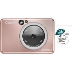 Canon Zoemini S2 Mini Instant Camera + Photo Printer Mobile Portable on the Go Pocket (Photo Print 5 x 7.6 cm, Wireless, Built-in Battery, Canon App, Bluetooth) Rose Gold [+ 10 Zinc Print Set]