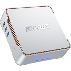 NiPoGi Mini PC J4125, 16GB DDR4 256GB SSD Mini Computer Support 2.5-Inch SATA SSD/HDD, Dual Displays, 2.4/5G WiFi, Small PC for Business/Home