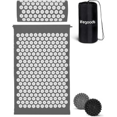 LifeGoods Acupressure Mat with Cushion - Acupressure Mat - Acupressure Mat + - Acupressure Mat - Massage Mat - Back - Spiked Mat - Fake Mat - Nail Mat - Acupressure Mat