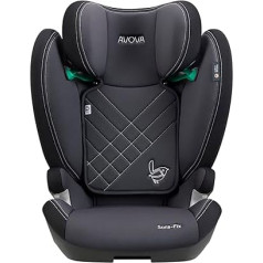 AVOVA Sora-Fix (Grey & Black), Follow-up Seat Suitable from 100 to 150 cm, 4 to 12 Years, with Isofix, Booster Car Seat