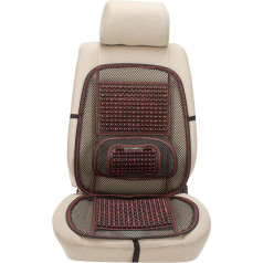 Blueshyhall Car Seat Cover Massage, Seat Cover Car Wooden Beads with Lumbar Support, Cool Breathable Car Seat Covers, Summer Seat Cover, Car Front Seats (Burgundy)