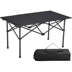 Navaris Camping Table - Folding Camping Table - Camping Table Foldable - Garden Table - Folding Table Stable - Folding Table - With Carry Bag - 95 x 55 cm - Aluminium - Black
