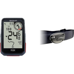 SIGMA SPORT ROX 4.0 Black | Bicycle Computer Wireless GPS & Navigation with GPS Holder and Chest Strap R1 Duo Heart Rate Transmitter (ANT+/Bluetooth Smart) incl. Comfortex + | Black