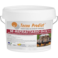 Tecno Prodist M Fireproof Grey (10 kg) Special Fireproof Mortar for Fireproof Stones and Plaster in Areas that reach High Temperatures, such as Grills, Stoves or Fireplaces