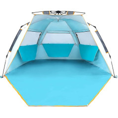 WolfWise Beach Shelter, UV Protection 50+, 3-4 Person Beach Tent with Quick-Up System, Sun Protection, Wind Protection with Expandable Base, Sun Tent, Automatic Portable for Family, Camping, Garden,