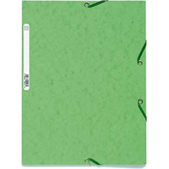 Exacompta 55513E Pack of 25 Premium Folders Made in Germany Made of Extra Strong Colorspan Cardboard with 3 Inner Flaps and 2 Elastic Bands DIN A4 Folder for Office and School Lime Green