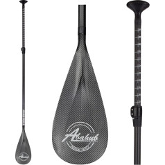 Abahub 3-Piece Carbon SUP Paddle with Paddle Bag Stand Up Telescopic Paddle 170-218 cm Carbon Shaft + Plastic Blade in Black, Grey/Blue, Orange, Red, Yellow Wave Print for SUP Board Surfboard