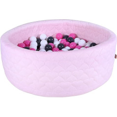 Knorrtoys 68192 Soft Ball Pit Cosy Heart Rose 300 Balls Cream / Grey / Rose