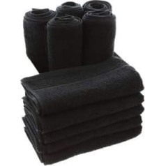 aztex Hairdressing Towels, Salon Towels, Hand Towels, 50 x 85 cm - Black (Pack of 10)