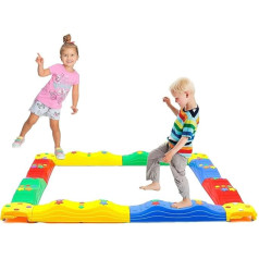 Kids Balance Stepping Stones 8 Pieces Anti Skidding Balance Beams Balance Blocks Indoor & Outdoor Kids Fitness Equipment Promotes Balance Coordination and Strength