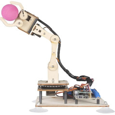 Adeept 5-DOF Robot Arm Kit, Programmable STEM Educational 5-Axis Robot Arm with OLED Display, DIY Robot Model, Compatible with Arduino IDE (PDF Tutorial via Download Link) (Wood)