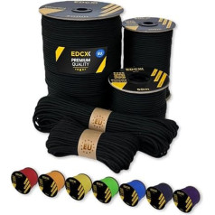 EdcX Paracord (4 mm), 35+ Solid Colours (10 m, 15 m, 30 m, 50 m, 100 m, 300 m), Ideal for Crafts, Camping, Outdoors, 100% Nylon Rope, 4 mm, Tactical Cord 550, Type III