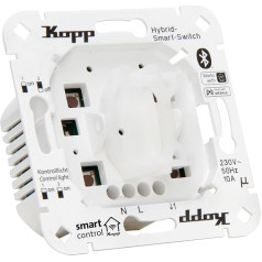 Kopp Smart-Control Hybrid Smart Switch: Button 3-Wire, 1-Channel with Universal Rocker Recording for Kopp and Various Switch Manufacturers, Smart-Home, Amazon Alexa, Google Home, 833403010