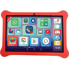 Lexibook, Lexipad® 10 Inch Edutainment Tablet, Powered by Android™, Designed for the Whole Family, Educational and Fun Content, Parental Control, TLN10DE, Red/White