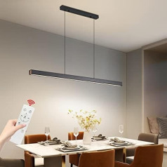 Mikeru Linear Pendant Lights Kitchen Island, 150 cm Modern Pool Table Island Light for Kitchen Dining Room Light Dimmable Wooden Light Hanging Height Adjustable Kitchen Pendant Light Over Island